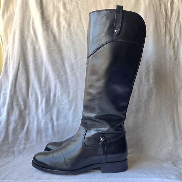 Frye Shoes - Frye Melissa Tab Women's Tall Riding Equestrian Boots Black Size 7.5 B